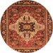 Round Oriental Orange Industrial Rug, urb730org