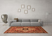 Machine Washable Oriental Orange Industrial Area Rugs in a Living Room, wshurb730org