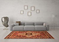 Machine Washable Oriental Orange Industrial Rug, wshurb730org