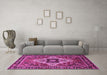 Machine Washable Oriental Pink Industrial Rug in a Living Room, wshurb730pnk