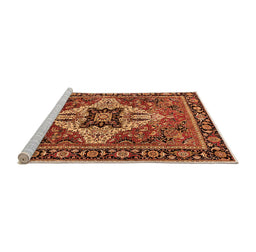 Sideview of Machine Washable Oriental Orange Industrial Area Rugs, wshurb730org