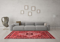 Machine Washable Oriental Red Industrial Rug, wshurb730red