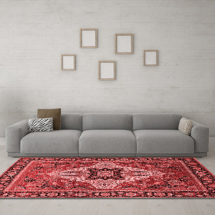 Industrial Red Washable Rugs