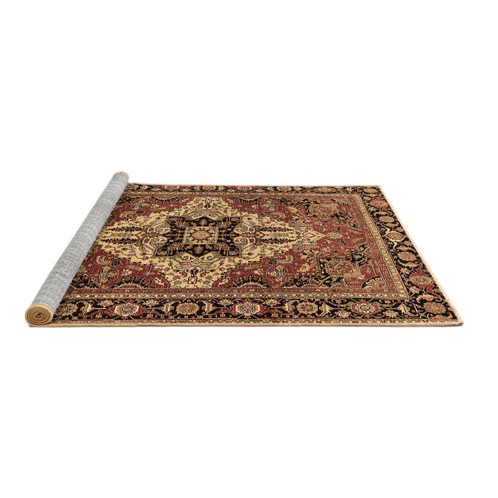 Sideview of Machine Washable Oriental Brown Industrial Rug, wshurb730brn