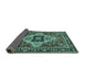 Sideview of Oriental Turquoise Industrial Rug, urb730turq