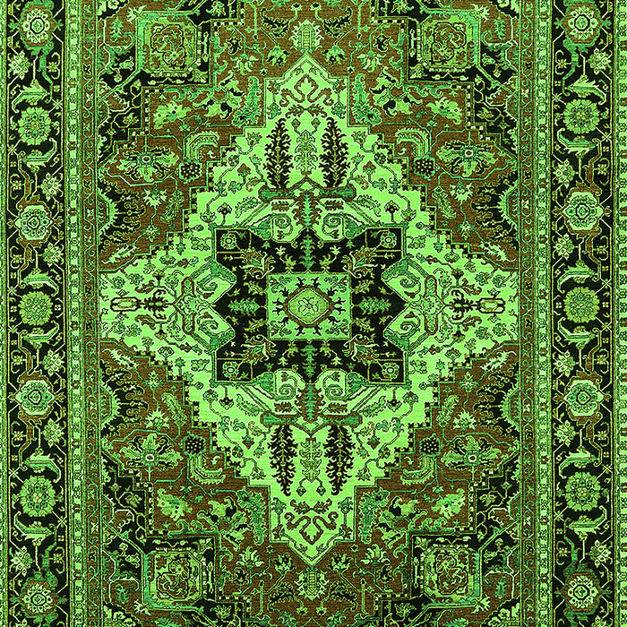Machine Washable Oriental Green Industrial Area Rugs, wshurb730grn