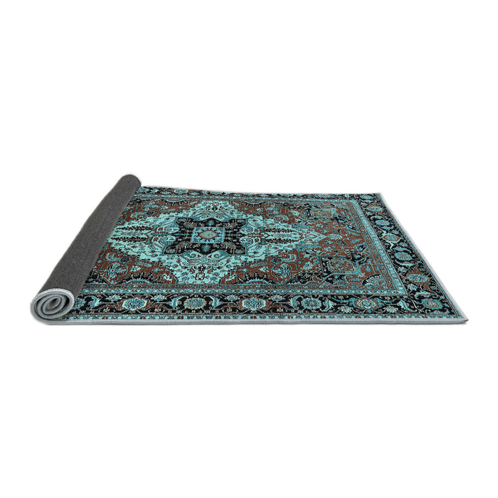 Sideview of Oriental Light Blue Industrial Rug, urb730lblu