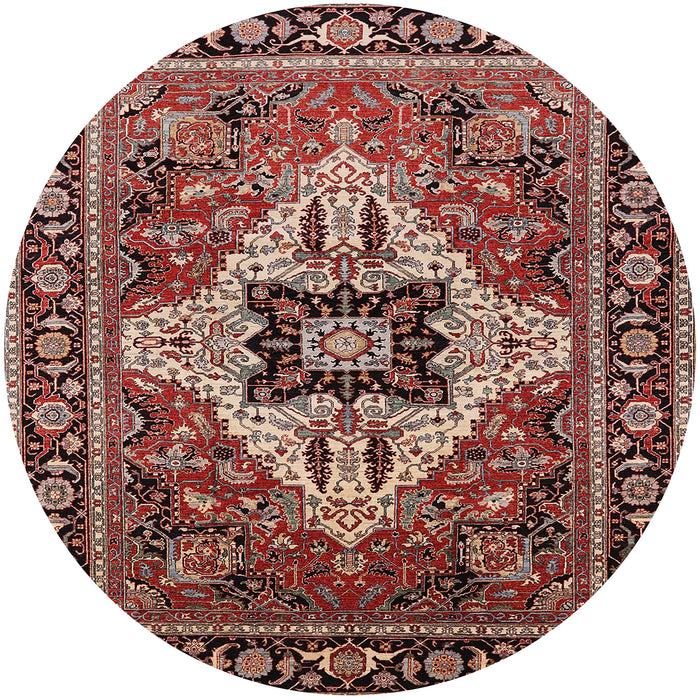 Round Machine Washable Industrial Modern Camel Brown Rug, wshurb730