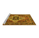 Sideview of Machine Washable Oriental Yellow Industrial Rug, wshurb730yw