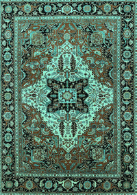 Oriental Turquoise Industrial Rug, urb730turq