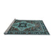 Sideview of Machine Washable Oriental Light Blue Industrial Rug, wshurb730lblu