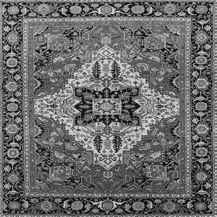 Square Machine Washable Oriental Gray Industrial Rug, wshurb730gry