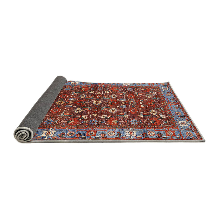 Sideview of Mid-Century Modern Red Oriental Rug, urb731