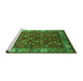 Sideview of Machine Washable Oriental Green Industrial Area Rugs, wshurb731grn