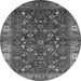 Round Oriental Gray Industrial Rug, urb731gry