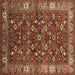 Square Oriental Brown Industrial Rug, urb731brn