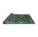 Sideview of Oriental Turquoise Industrial Rug, urb731turq