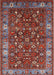 Machine Washable Industrial Modern Tomato Red Rug, wshurb731