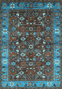 Oriental Light Blue Industrial Rug, urb731lblu