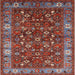 Square Mid-Century Modern Red Oriental Rug, urb731