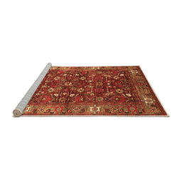 Sideview of Machine Washable Oriental Orange Industrial Area Rugs, wshurb731org