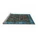 Sideview of Machine Washable Oriental Light Blue Industrial Rug, wshurb731lblu