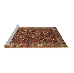 Sideview of Machine Washable Oriental Brown Industrial Rug, wshurb731brn