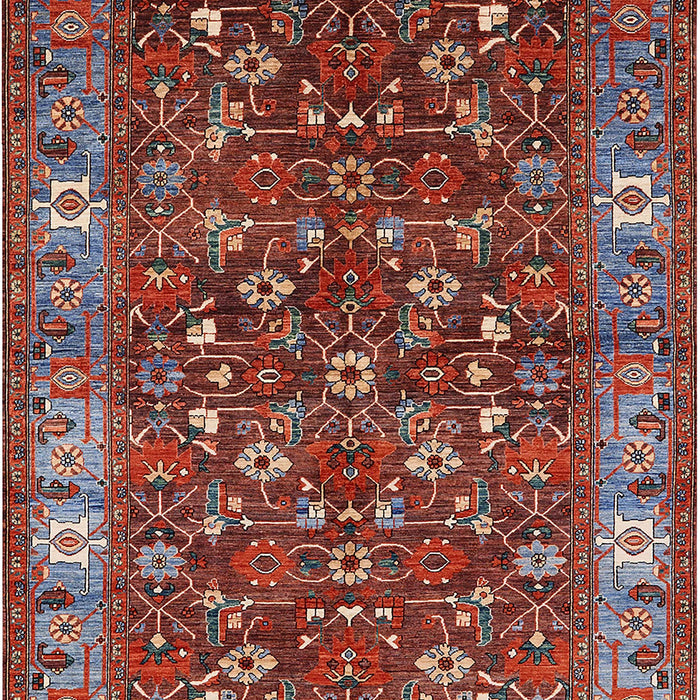Mid-Century Modern Red Oriental Rug, urb731