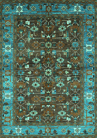 Oriental Turquoise Industrial Rug, urb731turq