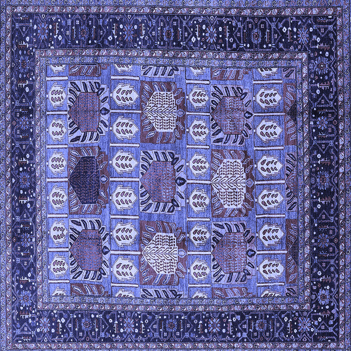 Square Oriental Blue Industrial Rug, urb732blu