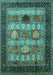 Machine Washable Oriental Turquoise Industrial Area Rugs, wshurb732turq