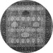 Round Oriental Gray Industrial Rug, urb732gry