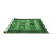 Sideview of Machine Washable Oriental Emerald Green Industrial Area Rugs, wshurb732emgrn