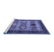 Sideview of Machine Washable Oriental Blue Industrial Rug, wshurb732blu