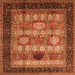 Square Oriental Orange Industrial Rug, urb732org