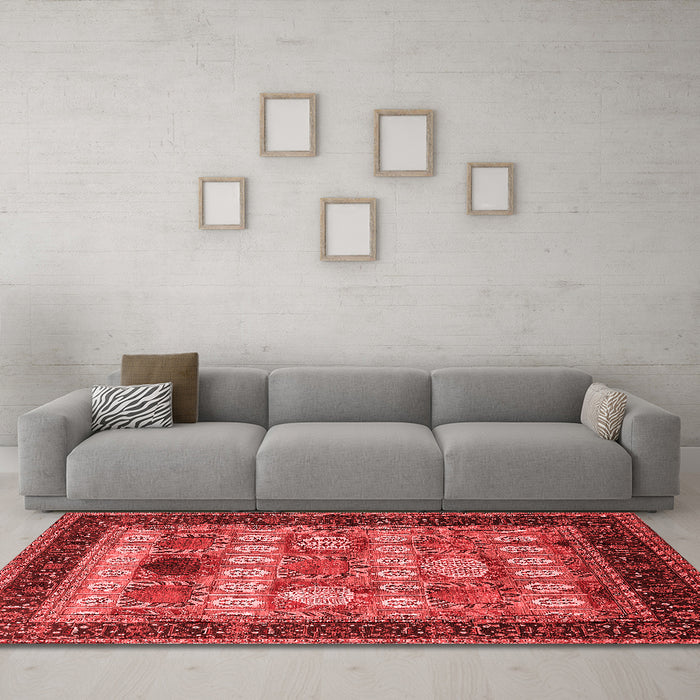 Industrial Red Washable Rugs