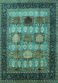 Oriental Turquoise Industrial Rug, urb732turq