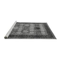 Sideview of Machine Washable Oriental Gray Industrial Rug, wshurb732gry