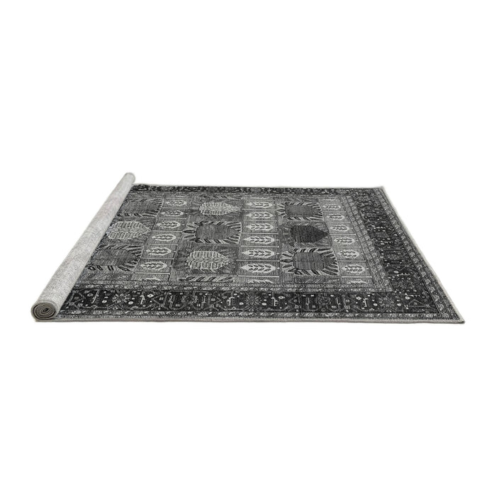 Sideview of Machine Washable Oriental Gray Industrial Rug, wshurb732gry