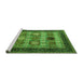 Sideview of Machine Washable Oriental Green Industrial Area Rugs, wshurb732grn