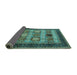 Sideview of Oriental Turquoise Industrial Rug, urb732turq