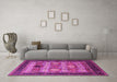 Machine Washable Oriental Pink Industrial Rug in a Living Room, wshurb732pnk