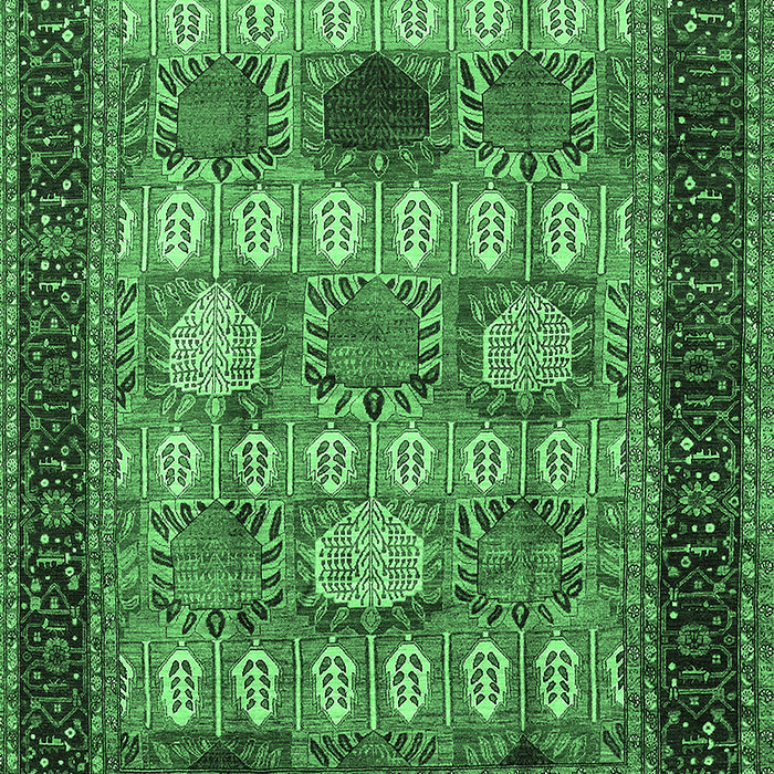Machine Washable Oriental Emerald Green Industrial Area Rugs, wshurb732emgrn