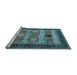 Sideview of Machine Washable Oriental Light Blue Industrial Rug, wshurb732lblu