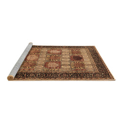 Sideview of Machine Washable Oriental Brown Industrial Rug, wshurb732brn
