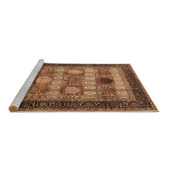 Sideview of Machine Washable Oriental Brown Industrial Rug, wshurb732brn