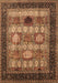 Machine Washable Oriental Brown Industrial Rug, wshurb732brn