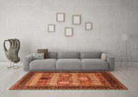 Machine Washable Oriental Orange Industrial Rug, wshurb732org