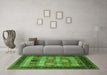 Machine Washable Oriental Green Industrial Area Rugs in a Living Room,, wshurb732grn