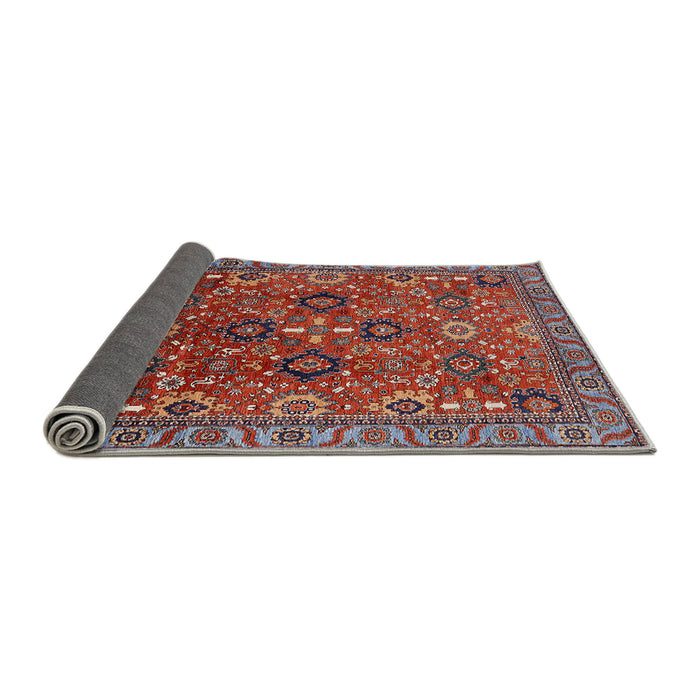 Sideview of Mid-Century Modern Red Oriental Rug, urb733